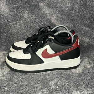 Nike Air Force 1 '07 'Black Dark Team Red Youth Sz 5Y /Women Sz 6.5